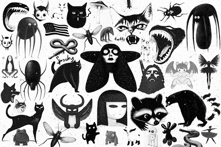 140 Spooky Tatts, an Object Graphic by Lilithcollageart