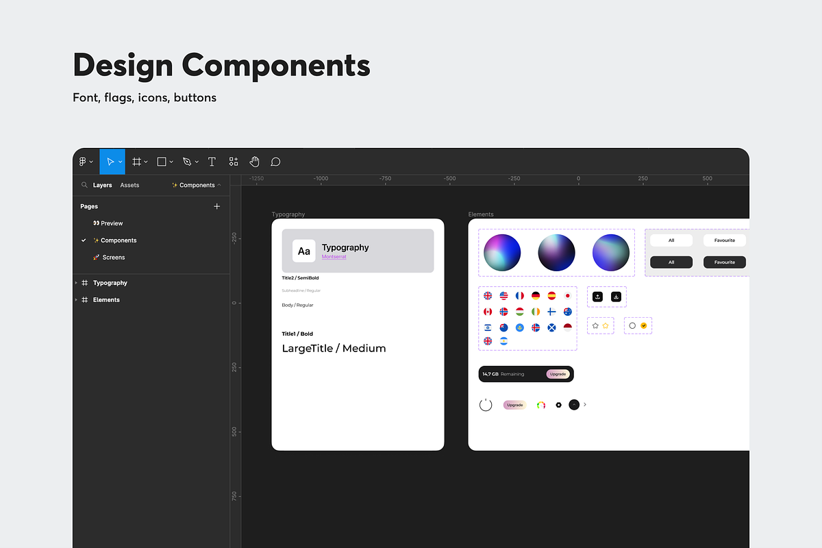 VPN App | Mobile App UI Kit, an UI Kit Template by yoframe (Photo 5 of 5)
