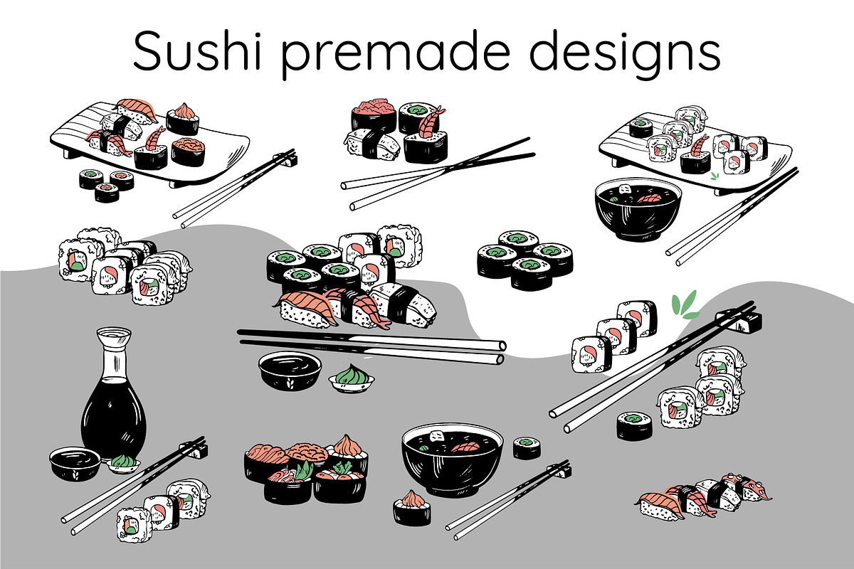 Japanese sushi graphics bundle, an Object Graphic by Doodle emporium (Photo 7 of 9)