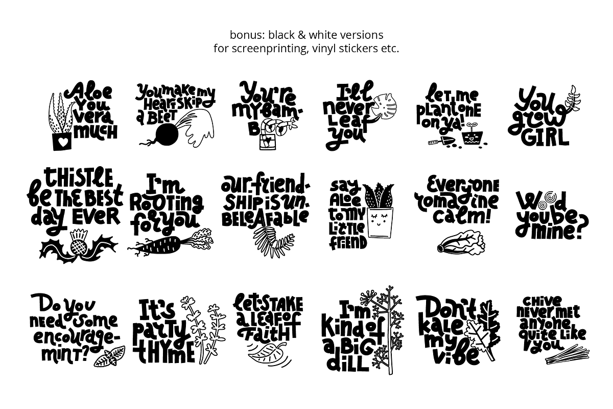 Punny Plants: 18 Letterings, an Illustration by Chickfish (Photo 5 of 5)