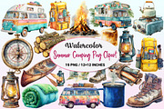 Summer Camping Clipart, a Graphic by CitraGraphics (Thumbnail 1 of 4)