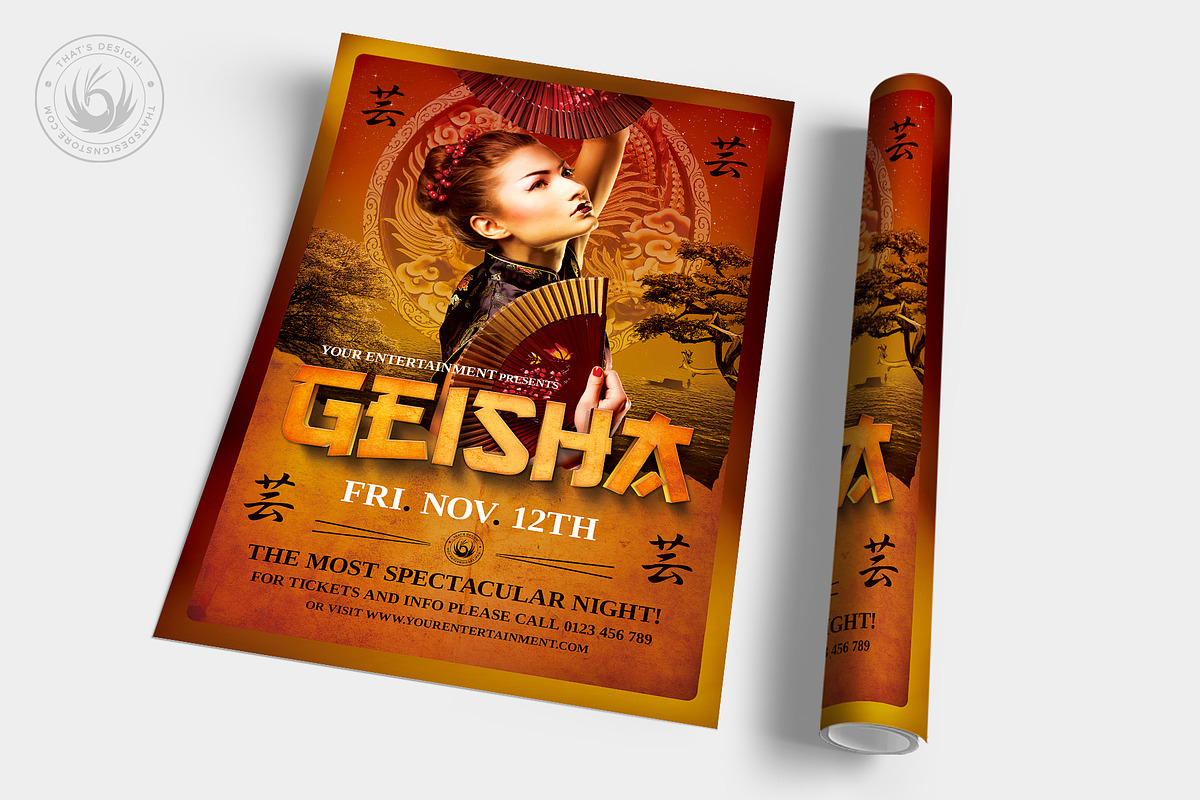 Geisha Night Flyer Template V3, a Flyer Template by ThatsDesignArt (Photo 5 of 7)