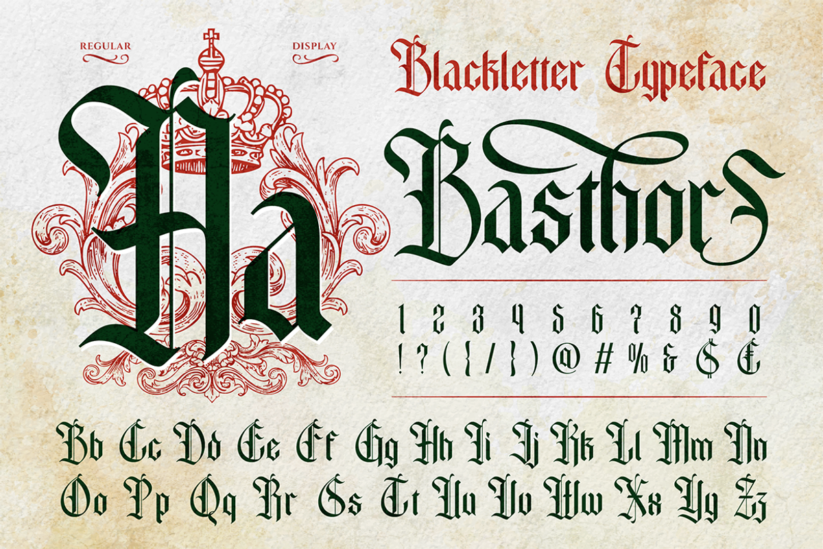 Basthor, a Blackletter Font by Burntilldead (Photo 7 of 12)