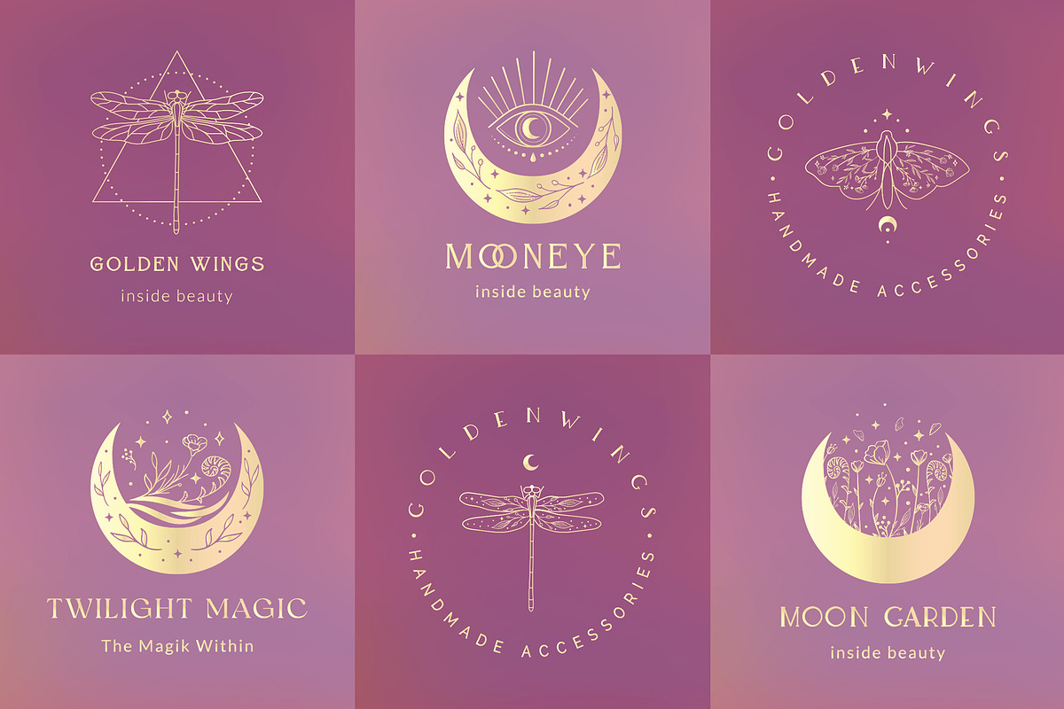 Premade Logo Designs. Gold Option 2, a Branding & Logo Template by Olya Creative (Photo 1 of 4)