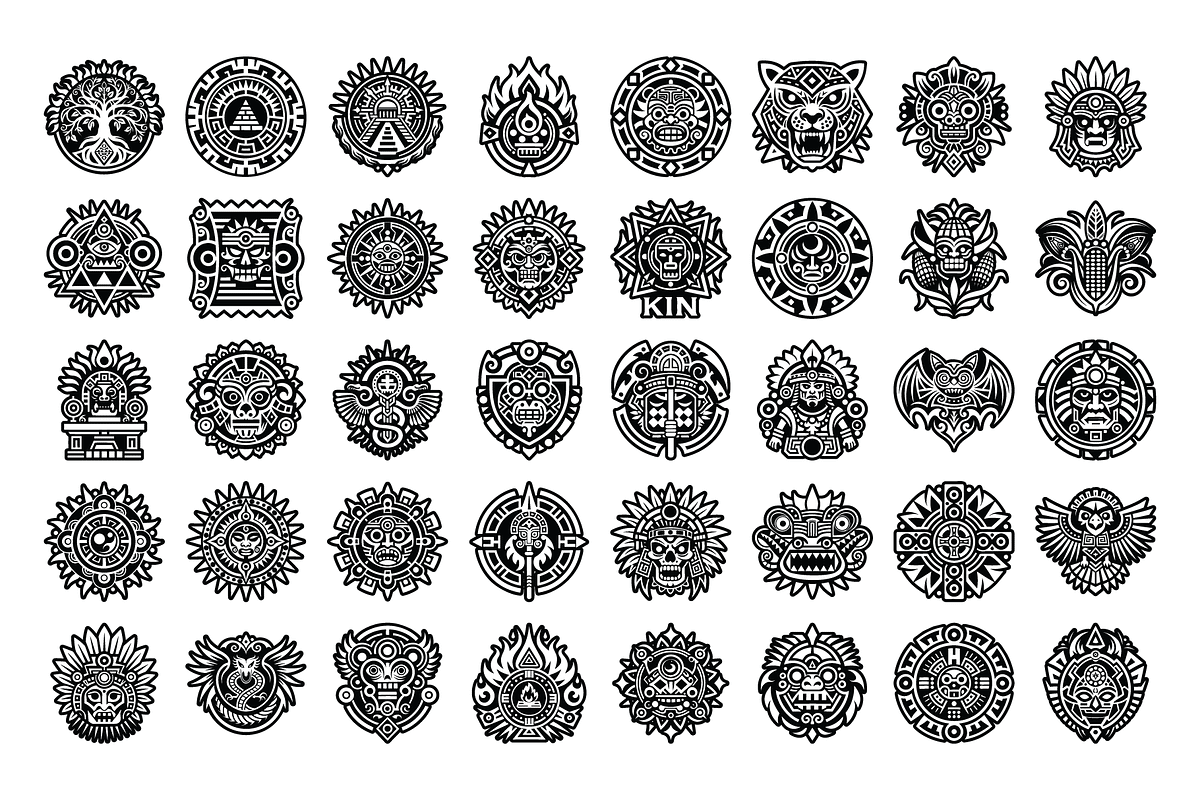 Aztec and Mayan Symbols & Ornaments, an Icon by Vector Portal (Photo 6 of 6)