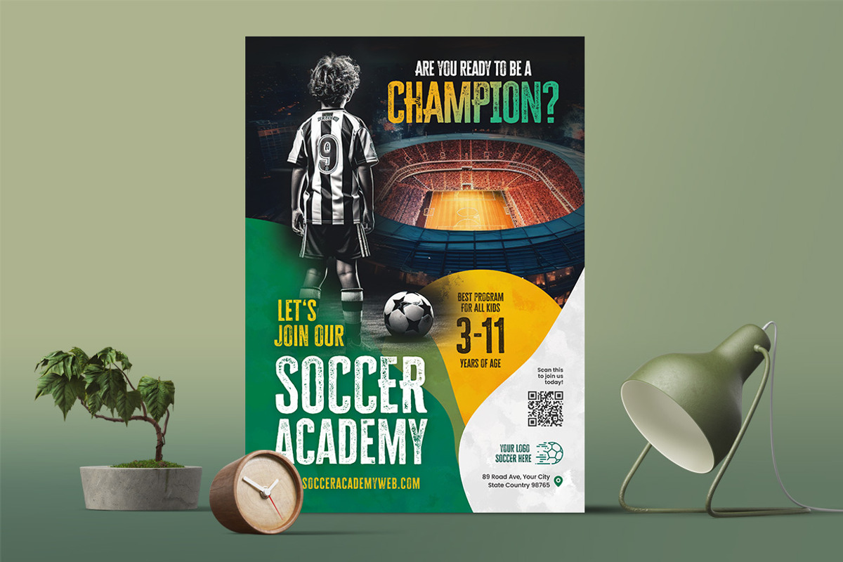 Soccer Academy Flyer Template, a Flyer Template by Boostock (Photo 3 of 4)