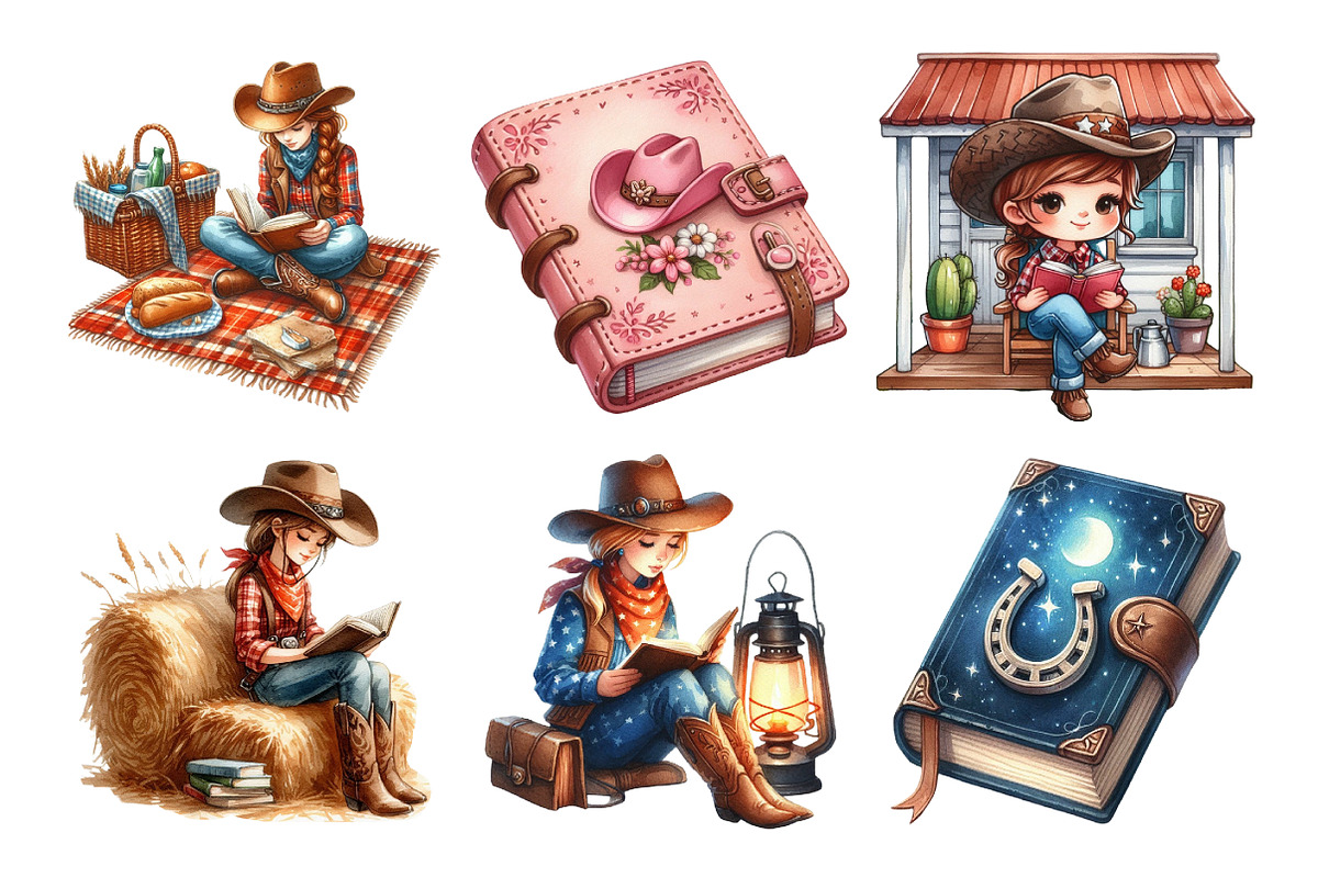 Western Cowgirl Book Clipart, an Illustration by Daily.Designs (Photo 4 of 5)