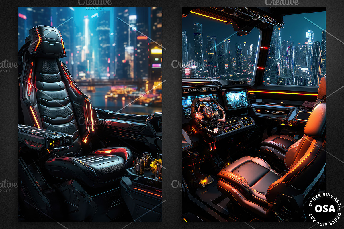 Cyberpunk Vehicle Interior Poster, a Background Graphic by Other Side Art (Photo 4 of 5)