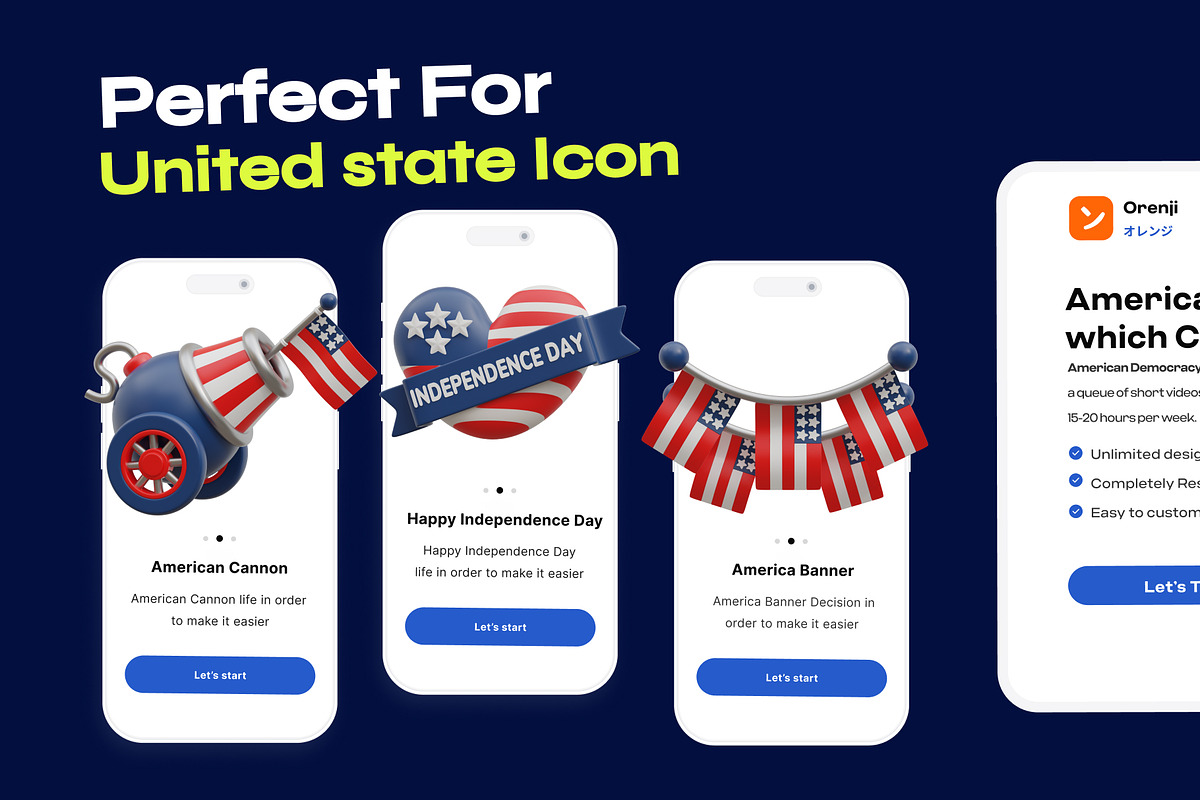 Independence Day of United State, a Furniture 3D Model by orenjidesign (Photo 4 of 8)