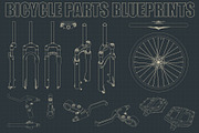 Bicycle Parts Blueprints Set, a Sport Illustration by Blacklight (Thumbnail 1 of 10)