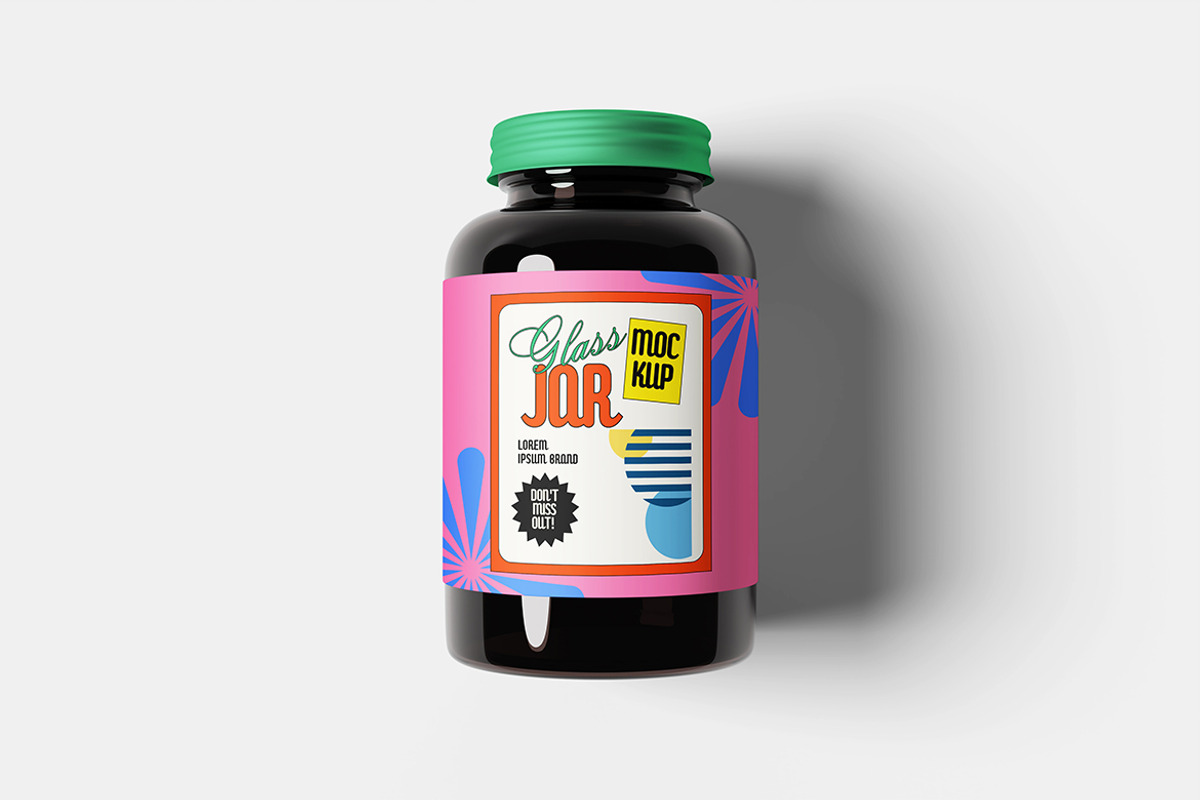 Modern Glass Jar Mockup, a Packaging Mockup by bimockup (Photo 6 of 6)
