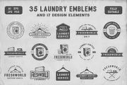Set of Vintage Laundry Emblems, a Branding & Logo Template by AkimD (Thumbnail 1 of 4)