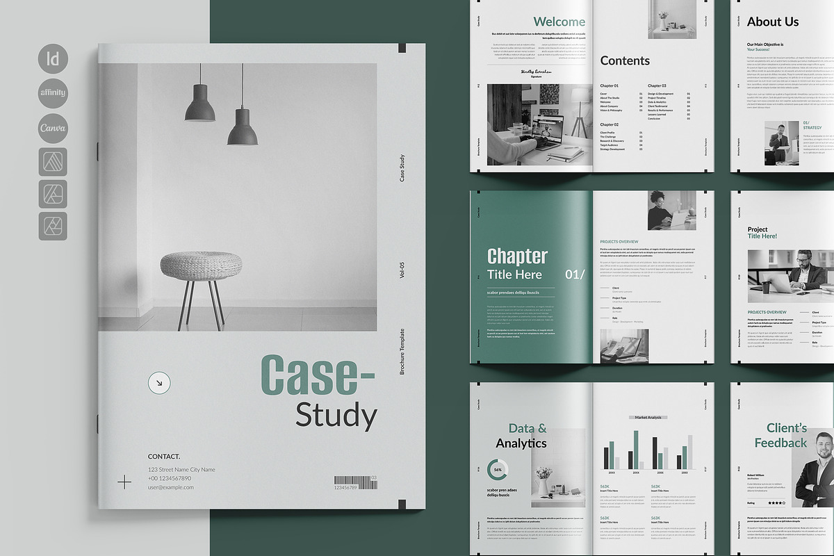 Case Study Template, Canva Template, a Brochure Template by TemplateFolio-Shop (Photo 1 of 13)