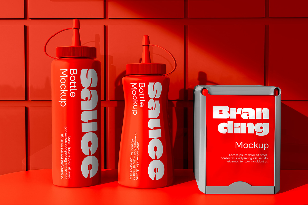 Sauce Bottle Mockup, a Product Mockup by graphypix (Photo 1 of 4)
