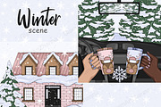 Winter Scene, a Seasonal Illustration by GlamArtZhanna (Thumbnail 3 of 3)