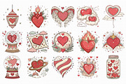 Whimsical Dreamy Valentine Clipart, an Illustration by Libby Wishes (Thumbnail 6 of 6)