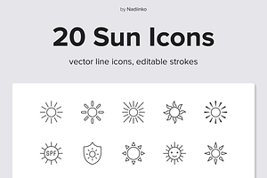 Sun Line Icons