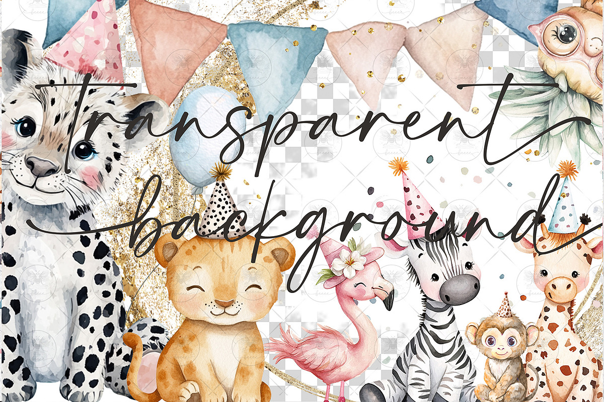 Safari Animals Baby Clipart, an Illustration by BigCakeBee (Photo 2 of 4)