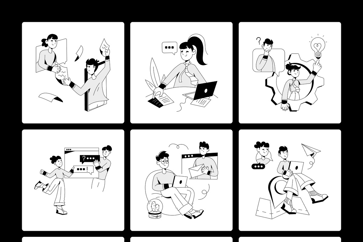 Remote Job Illustration Set