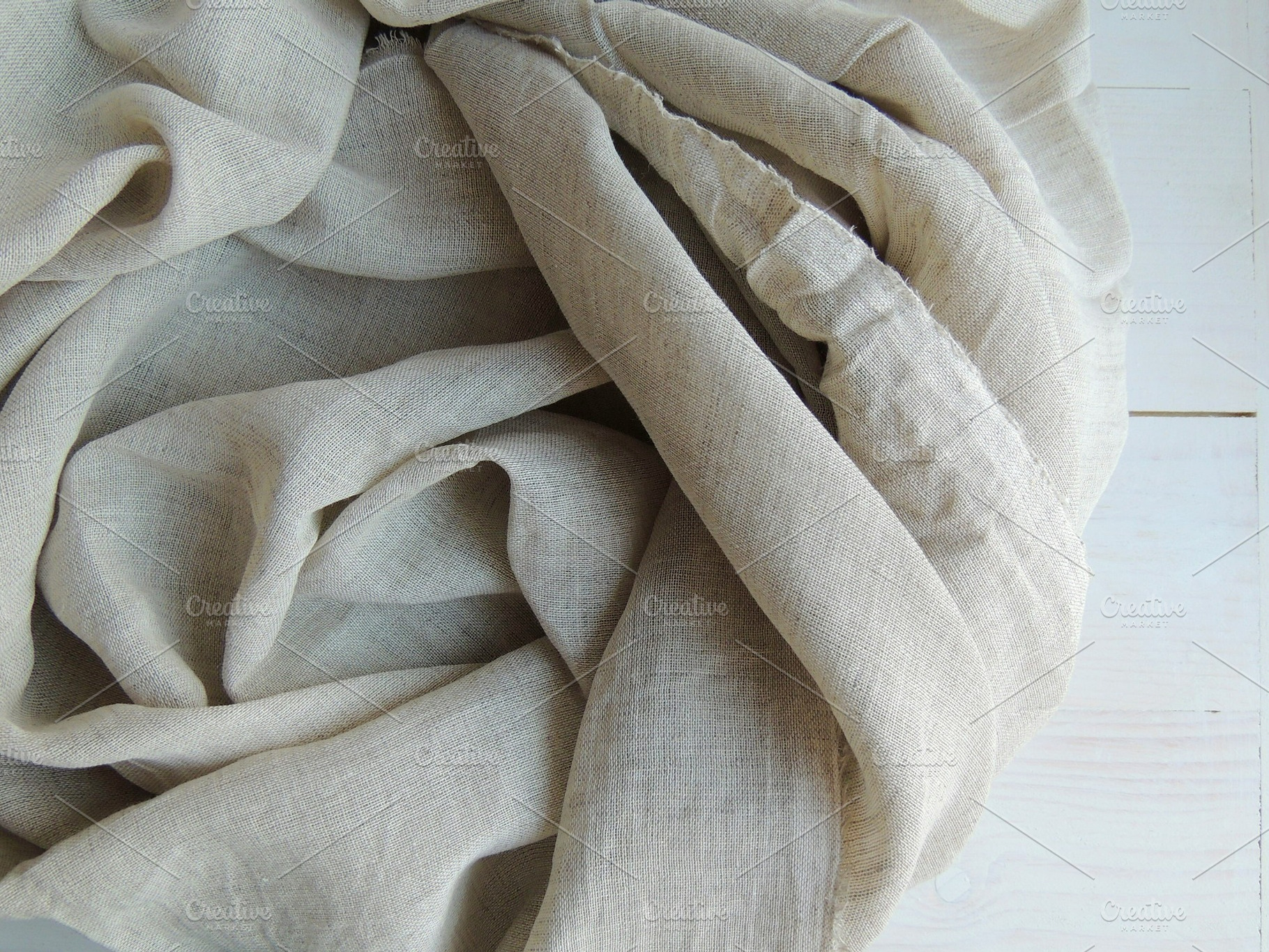 Natural linen fabric background featuring cheesecloth, lightweight, and scarf, a Beauty & Fashion Photo by OksanaAn