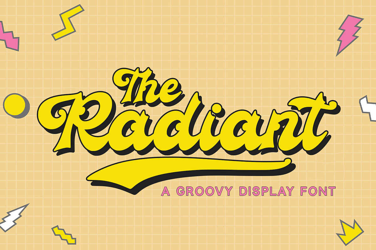 Radiant - Groovy Font, a Script Font by Alpaprana (Photo 1 of 11)