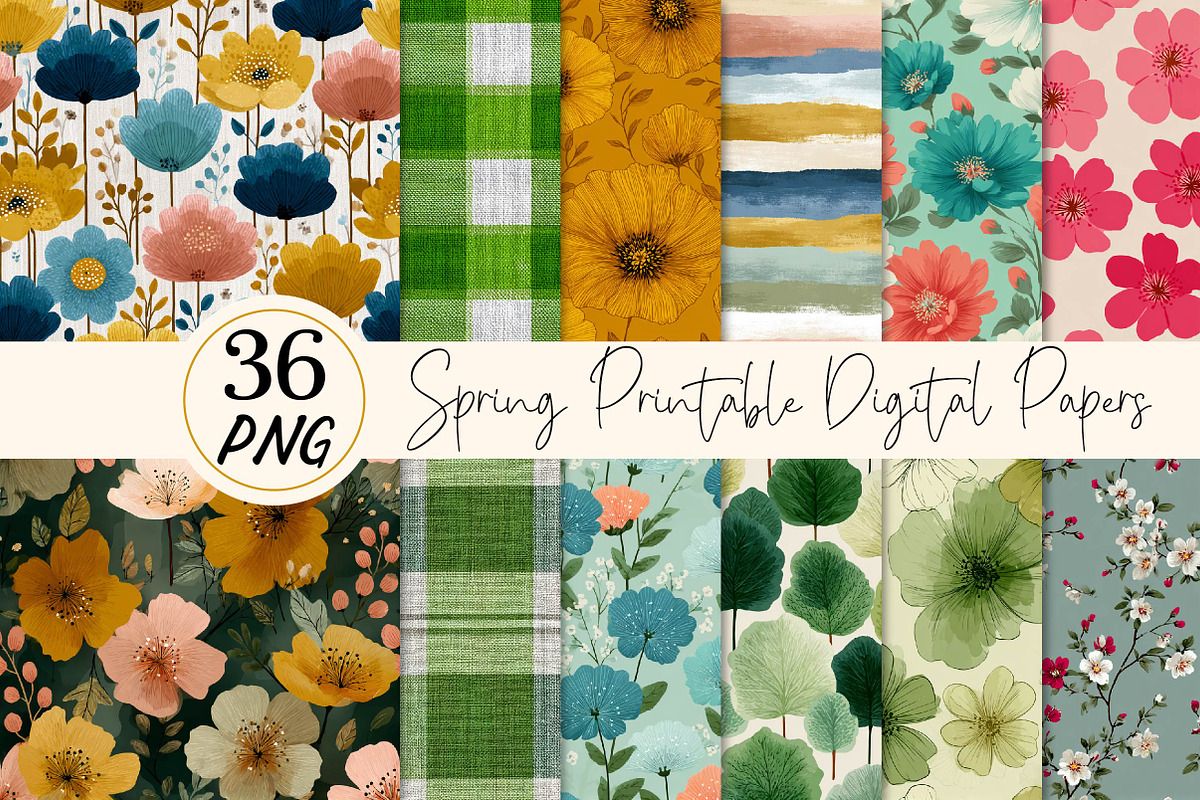 Spring Seamless Printable Digital Pa, a Texture Illustration by DreamPrint404 (Photo 1 of 7)