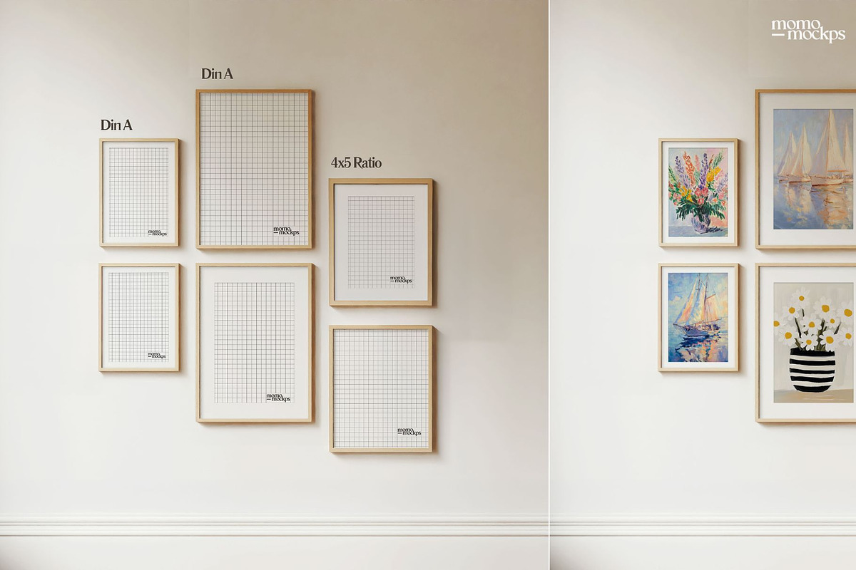 Gallery Wall Art Frame Mockup- PSD, a Household Mockup by momomockps (Photo 3 of 9)