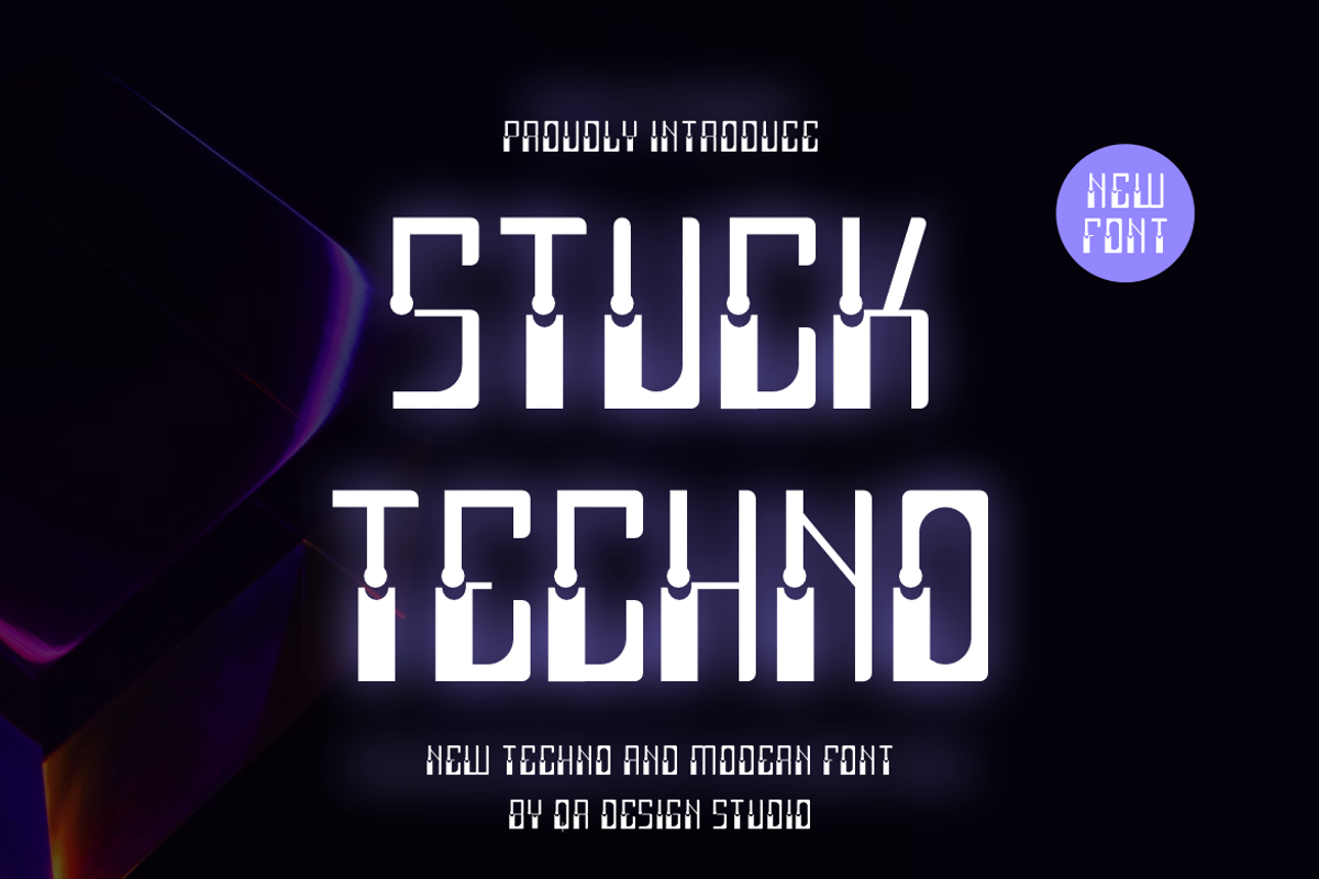 Stuck Techno Font, a Sans Serif Font by QR Design Studio (Photo 1 of 6)