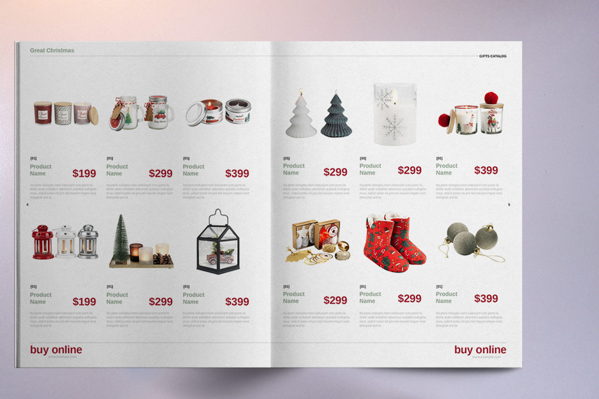 Christmas Gift Catalog Template, a Brochure Template by Boris Cupac (Photo 4 of 7)
