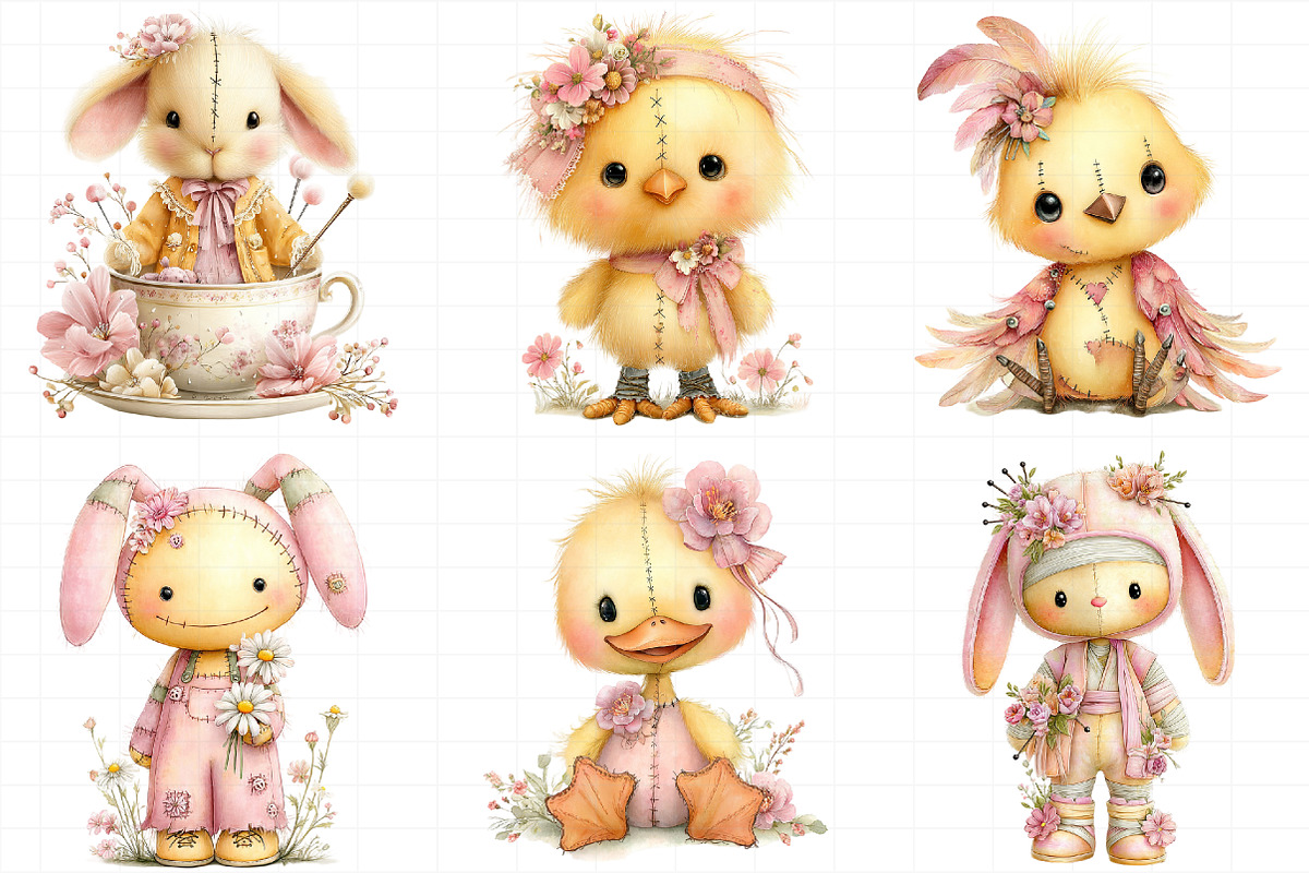 Whimsical Easter Voodoo Doll Clipart, an Illustration by Daily.Designs (Photo 3 of 7)