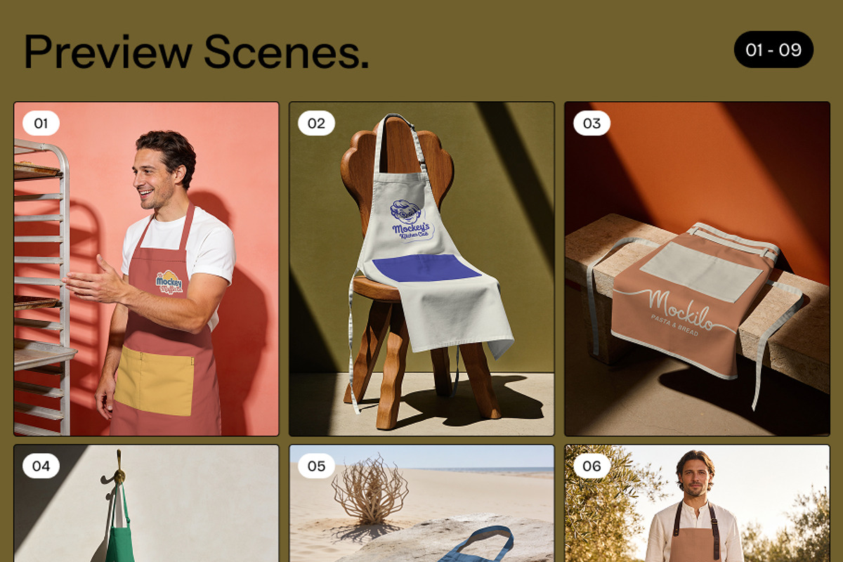 Apron Mockup Bundle, an Advertising Mockup by mockeyai (Photo 2 of 6)