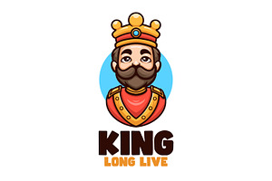 King Long Live Cartoon Mascot Logo, a Branding & Logo Template by Gumrega Studio