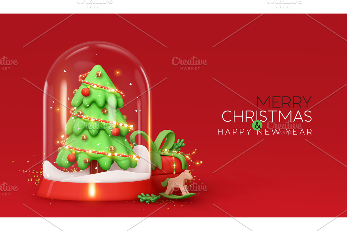 Christmas and New Year Holiday, a Seasonal Illustration by Modern vector