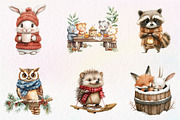 Rustic Winter Animal Clipart Bundle, an Illustration by CreationArt (Thumbnail 3 of 9)