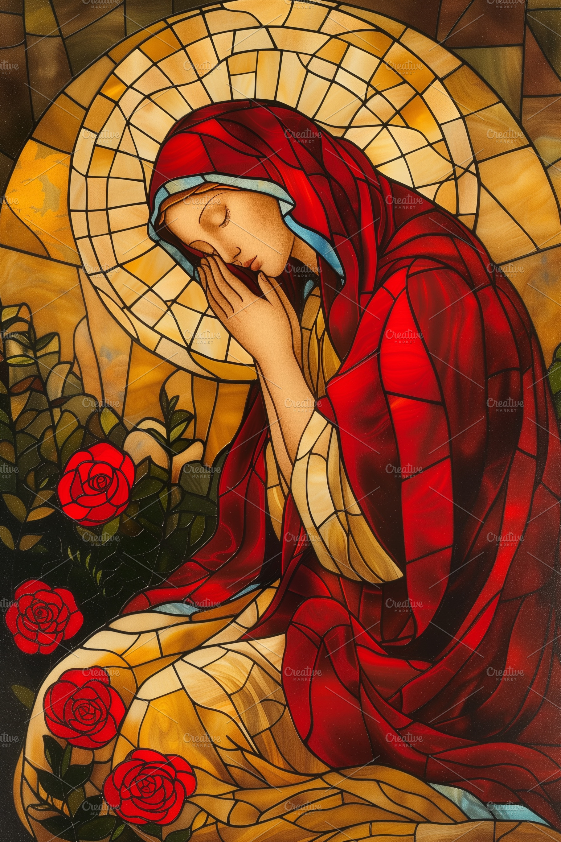 Stained glass Virgin Mary, an Arts & Entertainment Photo by MistyDay