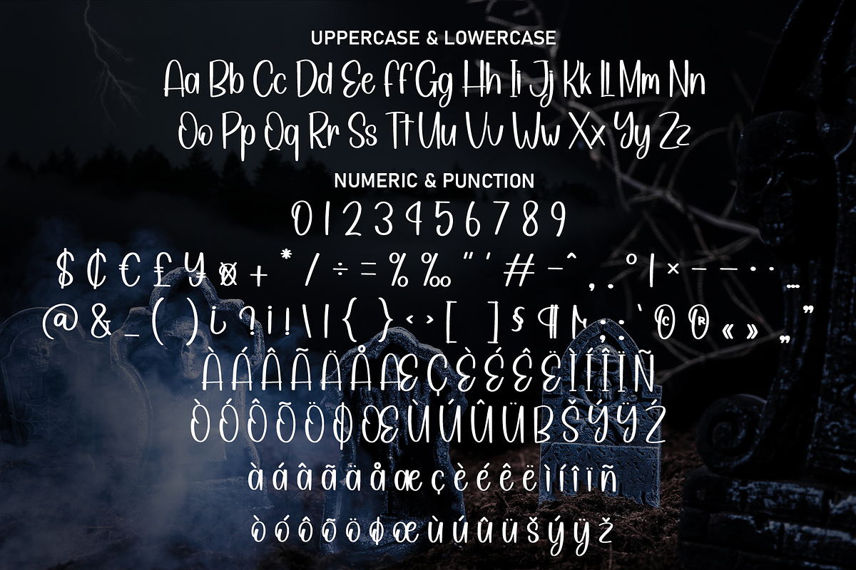 Black Spooky | Script Font, a Script Font by Scratchones (Photo 7 of 8)