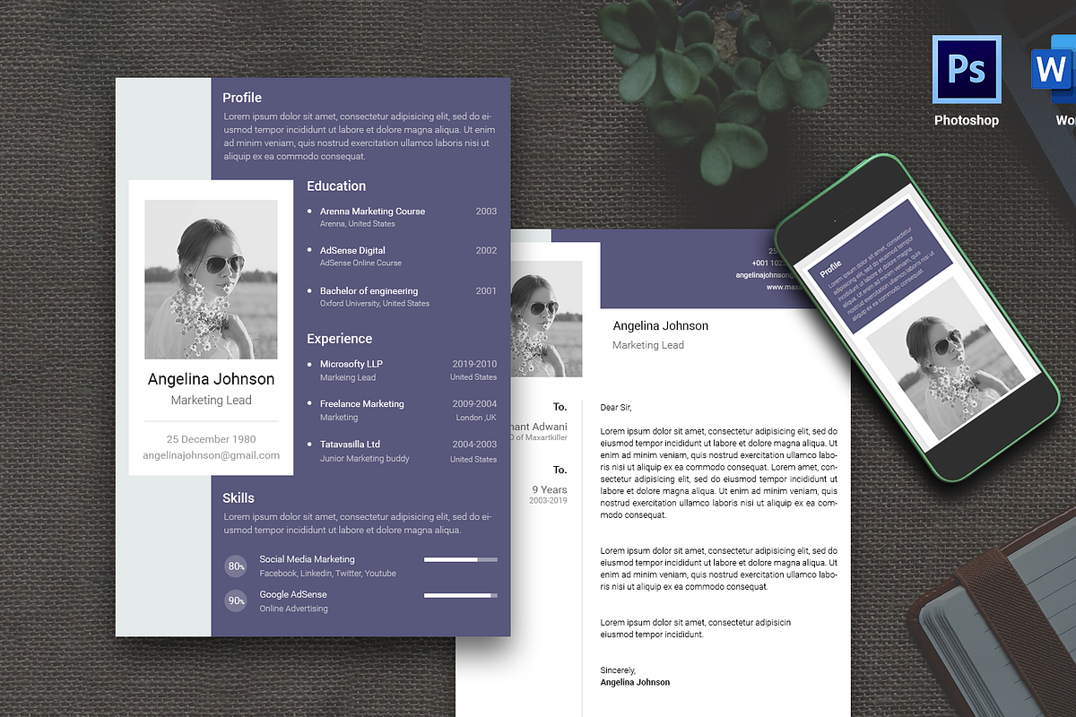 Column Resume CV, a Resume Template by AdminUIUX (Photo 1 of 5)