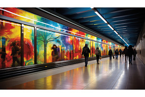city subway poster ai generated, a Transportation Photo by pikepicture