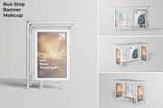 Bus Stop Billboard Mockup, an Advertising Mockup by Se٧enStudio (Thumbnail 1 of 6)