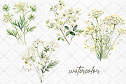 White Flowers Clipart Rustic Flowers, a Decorative Illustration by LeCoqDesign (Thumbnail 2 of 5)