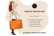 Shopping Girls clipart png, an Illustration by Parinaz Wadia Design (Thumbnail 9 of 10)