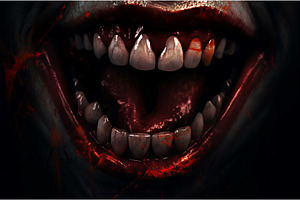 Blood Mouth Vampire Horror Face