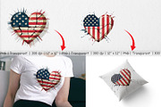 Vintage American Flag Heart, a Graphic by Artnoy (Thumbnail 3 of 5)