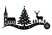 Christmas silhouette illustration, an Illustration by Amazin_art (Thumbnail 5 of 21)