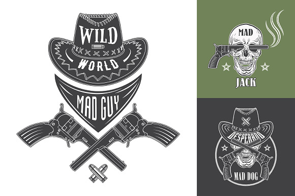 Cowboy Emblems Set