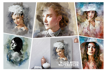 Watercolor Mixed Art Painting, an Action Add-On by Photoshop Action