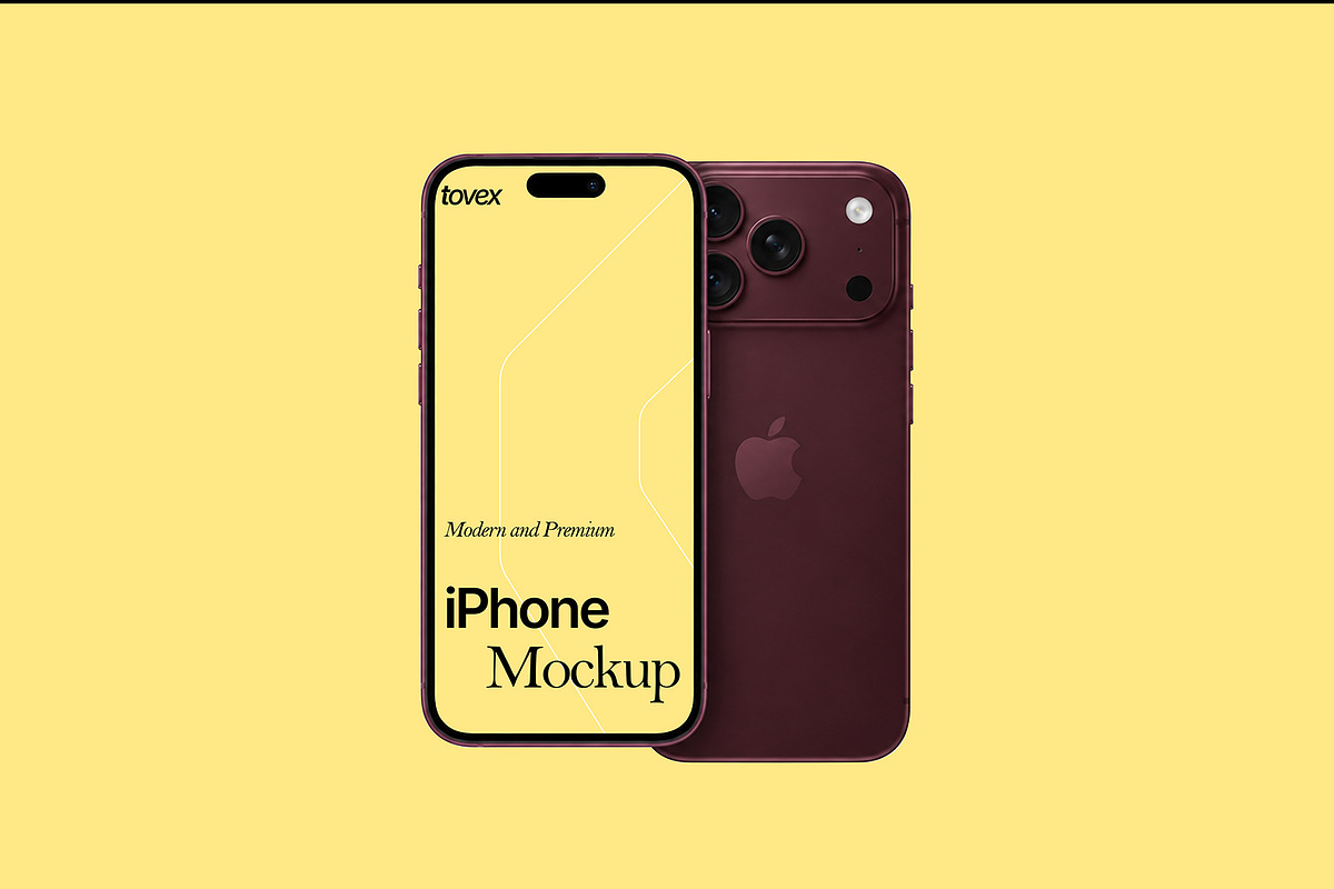 iPhone 18 Pro Screen Mockup, an iPhone Mockup by Devators (Photo 2 of 3)