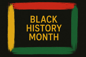 Black history month text with colorf, a Photo by Dvoevnore photos