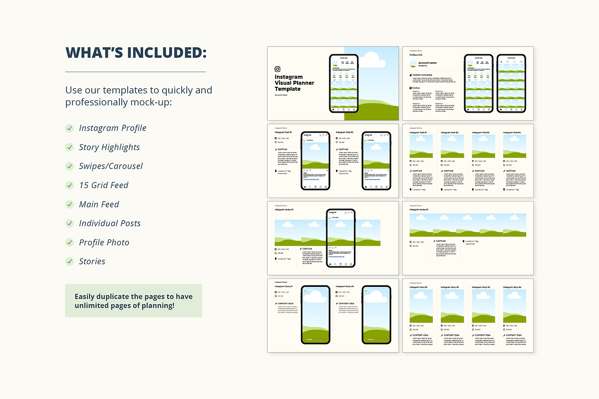Instagram Visual Planner Template, a Social Media Template by ColourThisLove (Photo 2 of 7)