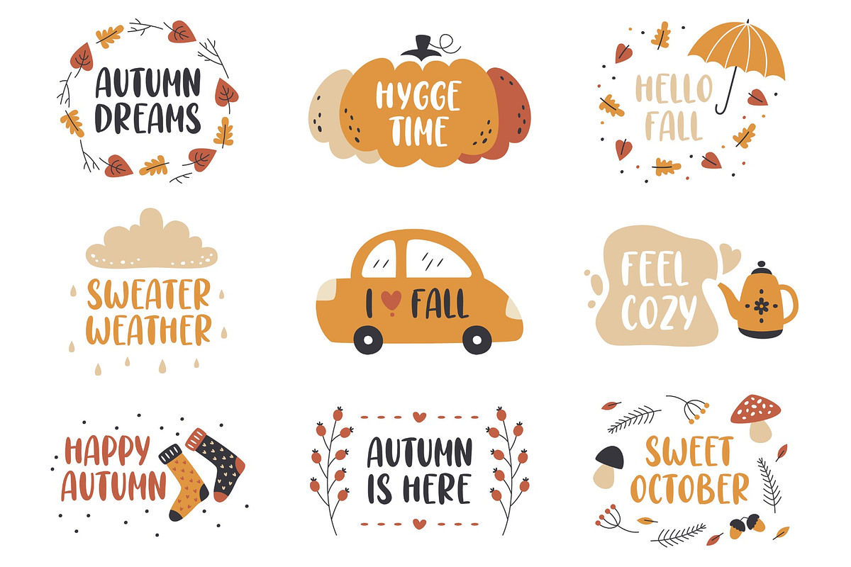 Whimsical Autumn Clipart Bundle, a Seasonal Illustration by Anna Studio (Photo 10 of 12)
